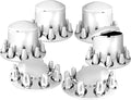 GG Grand General 40234 Chrome Plastic Complete ABS Axle Set (2 Front and 4 Rear) with Standard Hub Caps and Push-On Lug Nut Covers for Trucks, 4 Pack, 1-1/2' x 3'