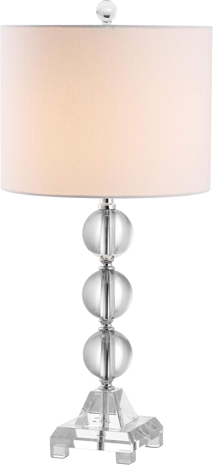 SAFAVIEH Lighting Collection Fiona Crystal Stacked Ball 24-inch Bedroom Living Room Home Office Desk Nightstand Table Lamp Set of 2 (LED Bulbs Included)