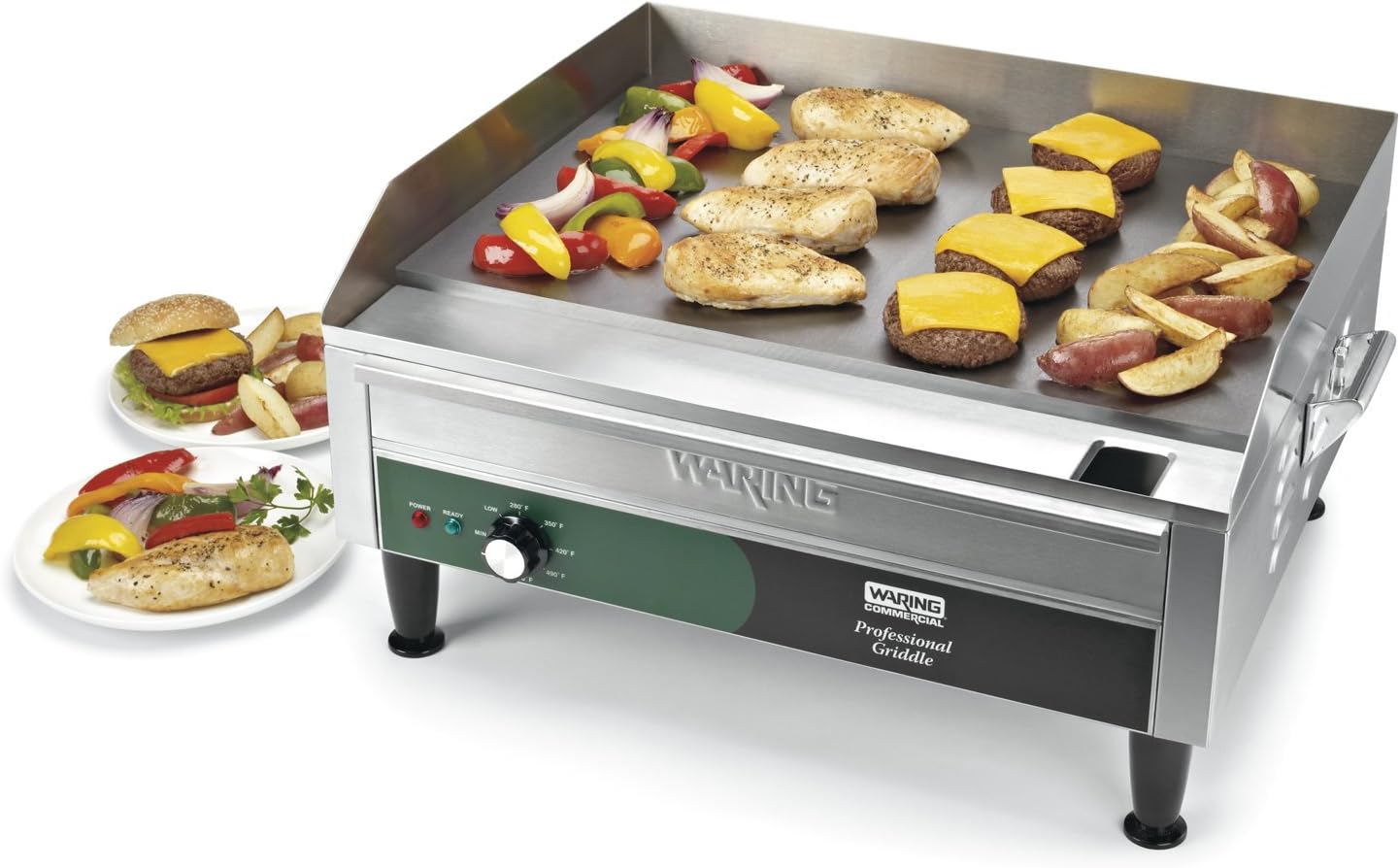 Waring Commercial WGR240X Countertop Electric Griddle, 24' Cooking Surface, 240V, 3000W, 6-20 Phase Plug