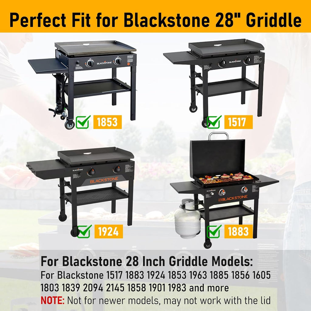 Griddle Replacement Top for Blackstone 28' Griddle 1517 1853 1883 1803 1924, Heavy Duty Steel Flat Top Griddle for Blackstone 2 Burner Gas Grill with Rear Grease System