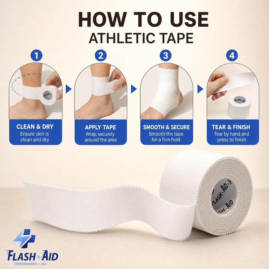 Athletic Tape – Case of 192 Rolls (1.5' x 10 Yards) | Bulk Sports Tape for Athletic Trainers, Teams, Physical Therapy & Gyms | Strong Adhesion, Latex-Free, Easy Tear, Rigid Support – White