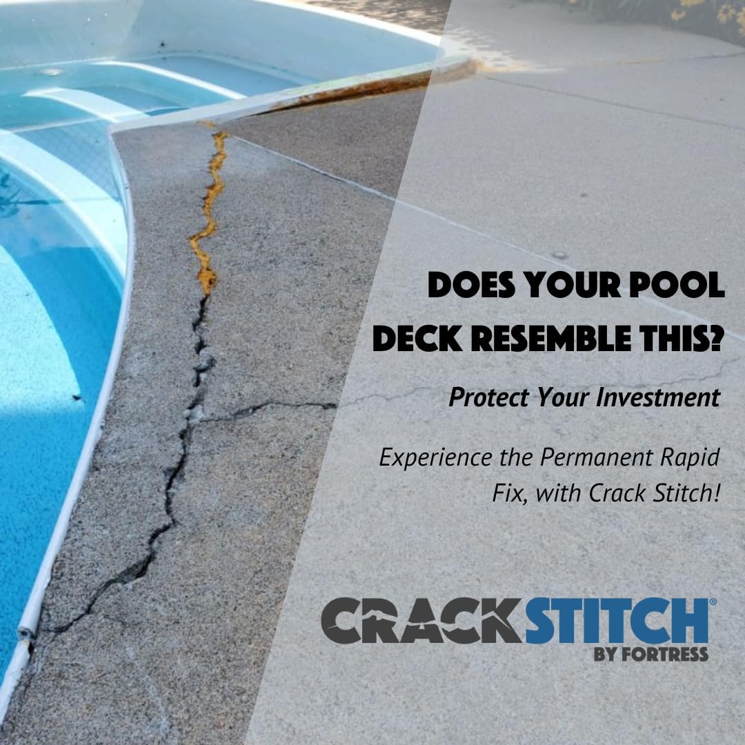 CrackStitch 15pk Concrete Crack Repair Kit|DIY Foundation Crack Repair|Basements, Garages, Pools, Floors, Wall & Block|Carbon Fiber/Kevlar Concrete Reinforcement