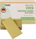 SimuLinen Gold Linen Feel Disposable Dinner Napkins - Cloth-Like Kosher Napkins for Celebrations, Weddings, and Showers, 16'x16', Box of 300
