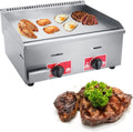 Stainless Steel Gas Burner Tabletop Gas BBQ, Portable Table Ttop Grill, Large Non-Stick Steel Griddle, Teppanyaki Cooking Plate, for Outdoor Catering, Easily Transported,718A (718a)