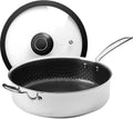Black Cube CeramicQR Cookware - Made in France Quick Release Sauté Pan with Glass Tempered Lid - 11-Inch - Ceramic Nonstick Sauté Pan for Induction Cooktops