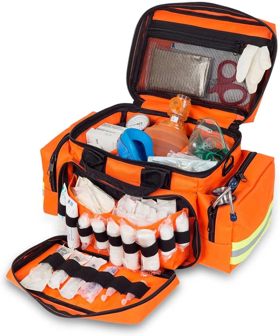 Elite Bags, EMS, Wide and Heavy Duty Emergency Bag, Orange