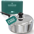 MAGNAWARE Cast Aluminum Sauté Pan with Lid 12 inch - Oven Safe Deep Frying Pan with Lid, Two Side Spouts and Ergonomic Stay-Cool Handle for Comfortable Grip and Pouring (4 Quart)