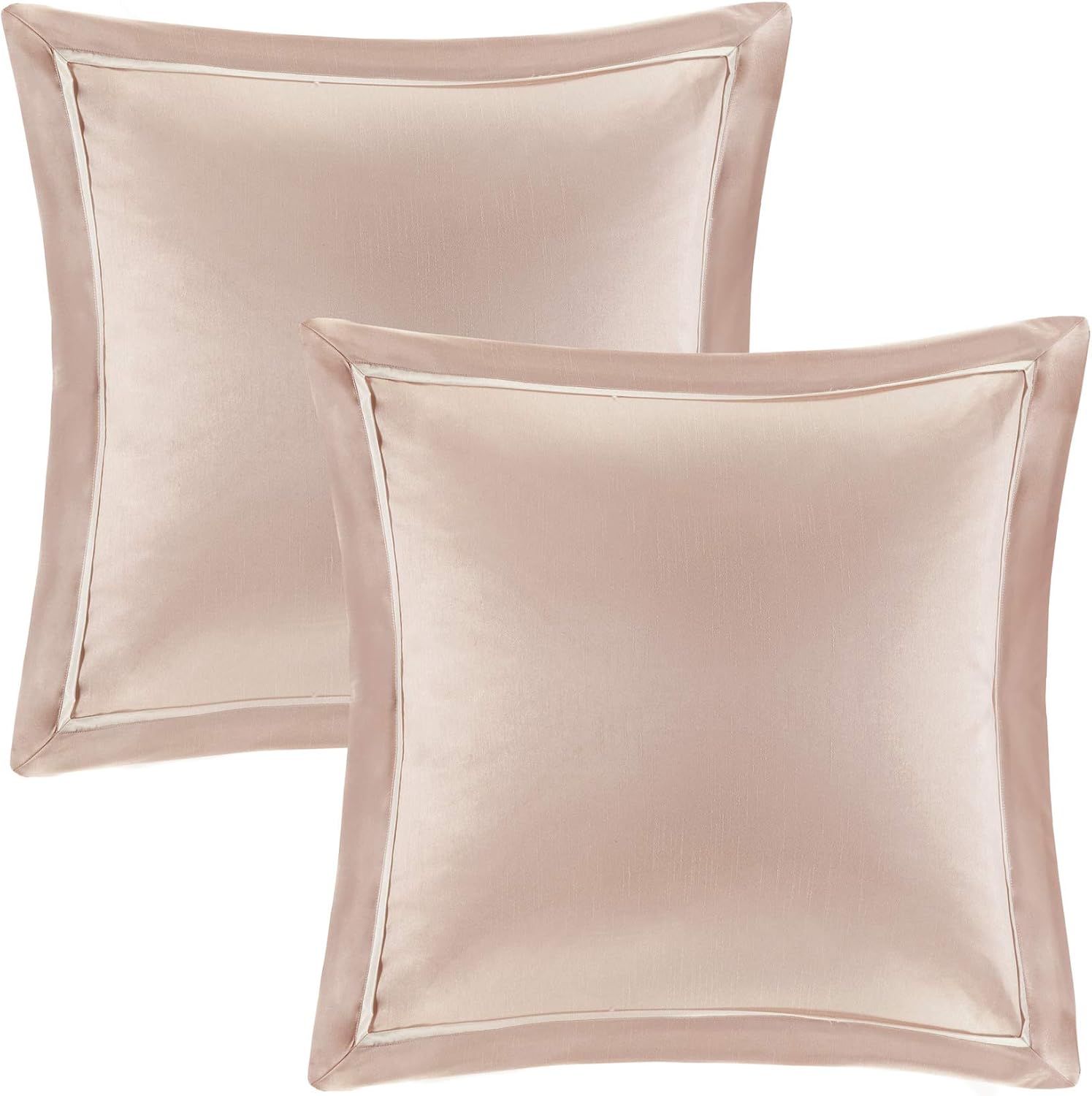 Madison Park Essentials Room in a Bag Faux Silk Comforter Set - Luxe Diamond Tufting All Season Bedding, Matching Curtains, Decorative Pillows, Blush King(104'x92') 24 Piece