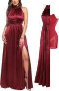 Popilush Wedding Guest Dress Formal Dresses for Women Shapewear Bodycon Fall Long Halter Cocktail Maxi Dress