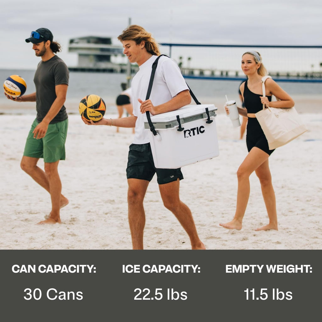 RTIC Ultra-Light Hard Cooler Insulated Portable Ice Chest Box for Drink, Beverage, Beach, Camping, Picnic, Fishing, Boat, Barbecue, 30% Lighter Than Rotomolded Coolers