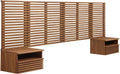 Modway Render Wall-Mount King Headboard and Modern Nightstands Bedroom Set in Walnut