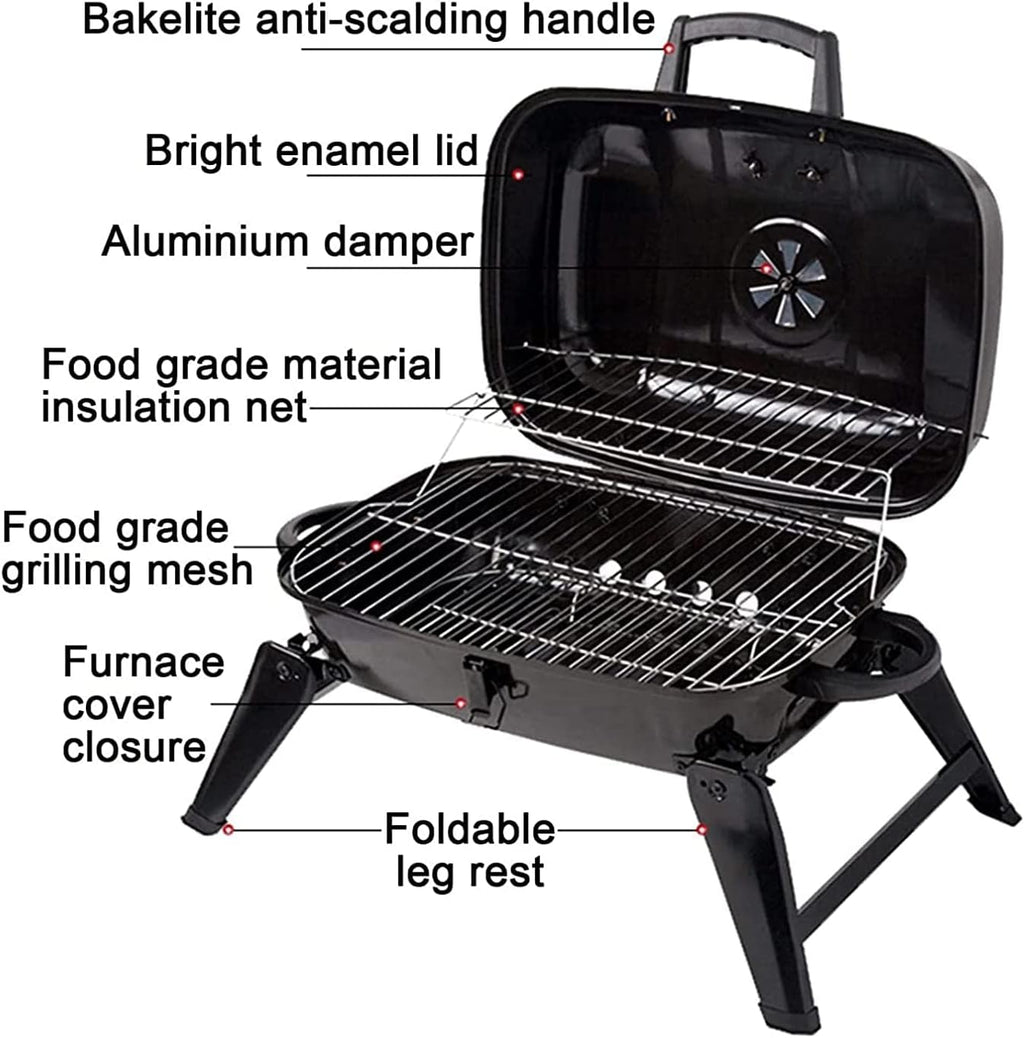 Bbq Grill Charcoal Grill Charcoal Stove Portable BBQ Grill With Folding Legs And BBQ Tabletop Stainless Steel Charcoal BBQ Grill For Outdoor Cooking Barbecue Grill Charcoal Griddle