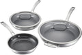 Cuisinart FusionPlus Hybrid Stainless Steel Cookware Set, 5-Piece Skillet Cooking Set with PFAS-Free PURELYSEAR CeramicT echnology, Scratch Proof, Cool Grip Handles, Dishwasher Safe