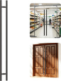 Ranbo 71' Overall Length Anti-Fingerprint Matte Black Back-to-Back Door Pull Handle,59-1/16'(1500mm) Hole Spacing,1.2 mm 304 Stainless Steel for Glass,Entry,Commercial and Storefront Door