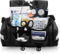 MFASCO Complete Emergency Response First Aid Kit Trauma Bag - 415 Piece Fully Stocked Supplies for Disaster Preparedness | for Business, Schools, Organizations, Groups, Home Safety (Reflective Black)
