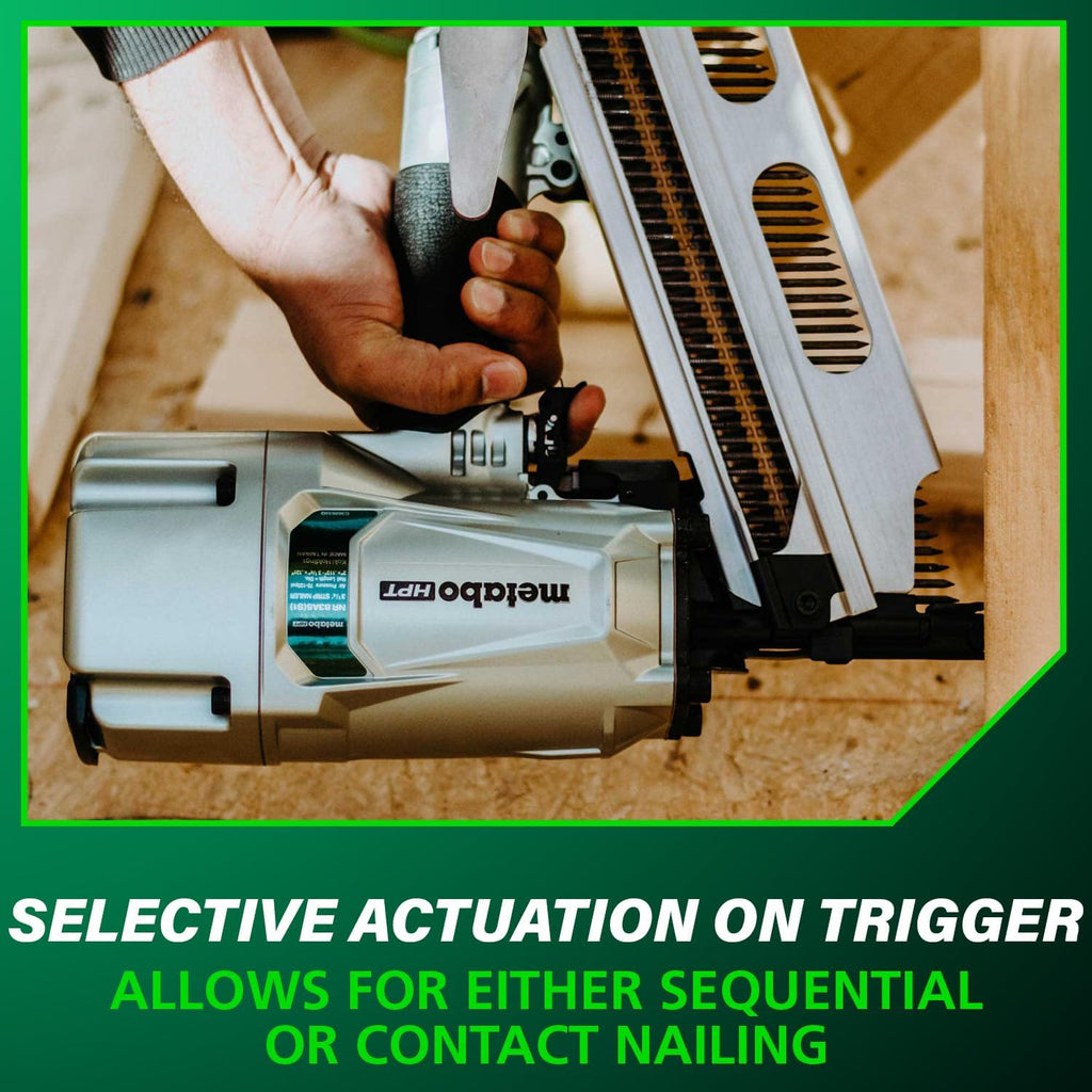 Metabo HPT Framing Nailer | High Grade Aluminum Magazine | Pneumatic | Framing Nails 2-Inch to 3-1/4-Inch | Rafter Hook | NR83A5(S1)