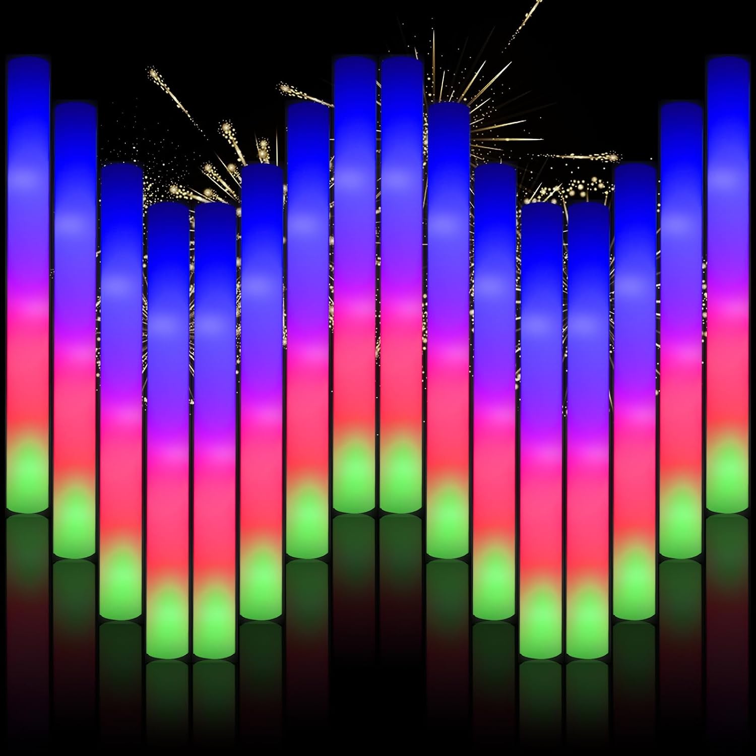 202PCS Glow Foam Sticks Bulk,LED Foam Sticks 3 Modes Flashing Glow in the Dark Light up Party Favors Supplies for Birthday, Wedding, Raves, Co
