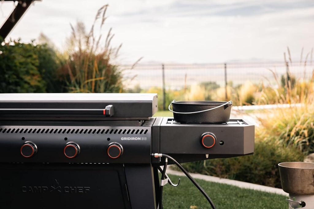 Camp Chef Gridiron Pro- 36' Outdoor Griddle Grill with Side Burner, Flamethrower Ignition & Hinged Lid - Premium 36' Flat Top Grill for Outdoor Cooking
