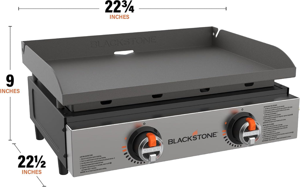Blackstone 2203 22' Original Tabletop Griddle with Omnivore Griddle Plate, Powder Coated Steel, Black