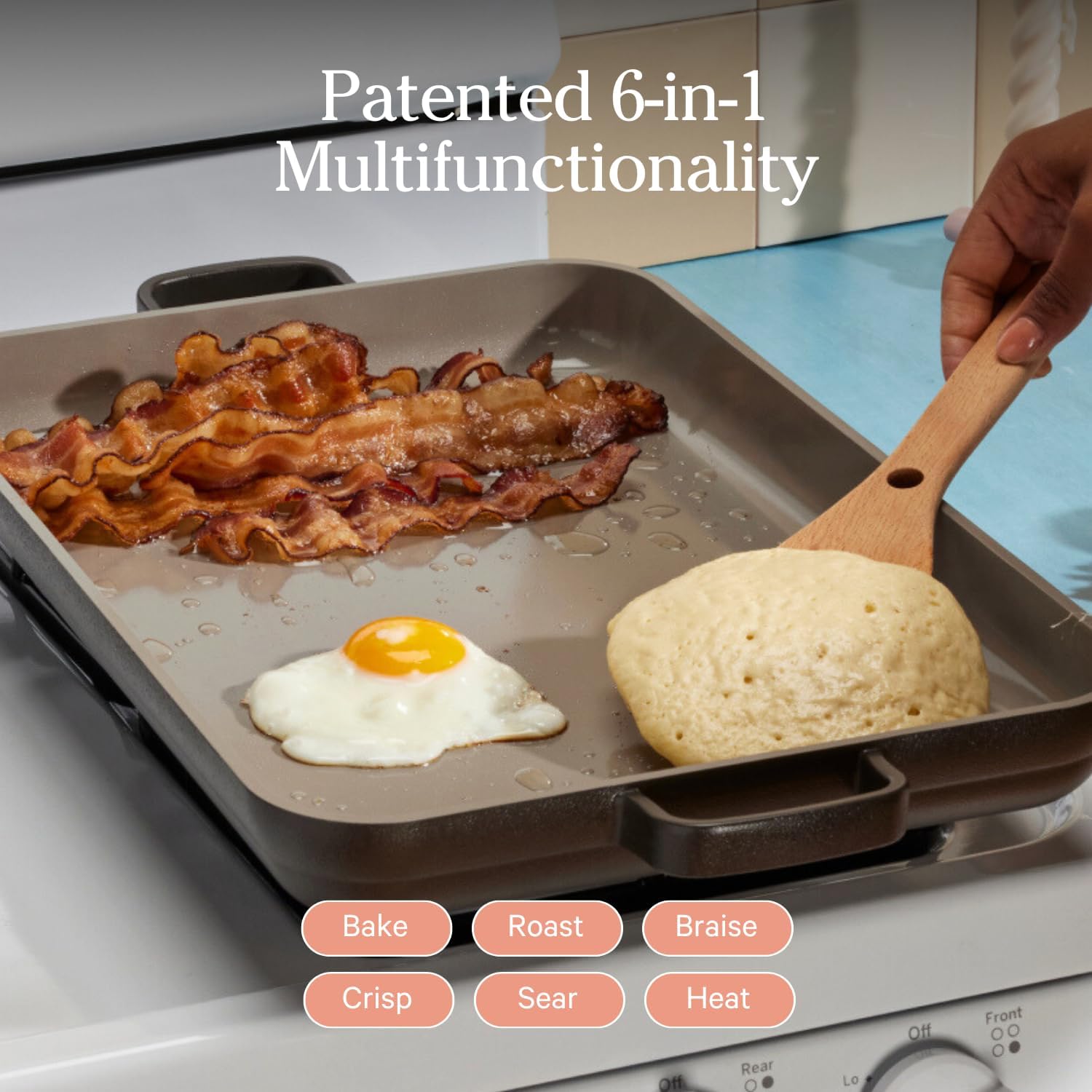 Our Place Bakeware Set | 5-Piece Ceramic Bakeware Collection with Stovetop-to-Oven Griddle Pan | PFAS-Free Non-Toxic Nonstick Pans, Oven Mat & Baking Dishes | Char