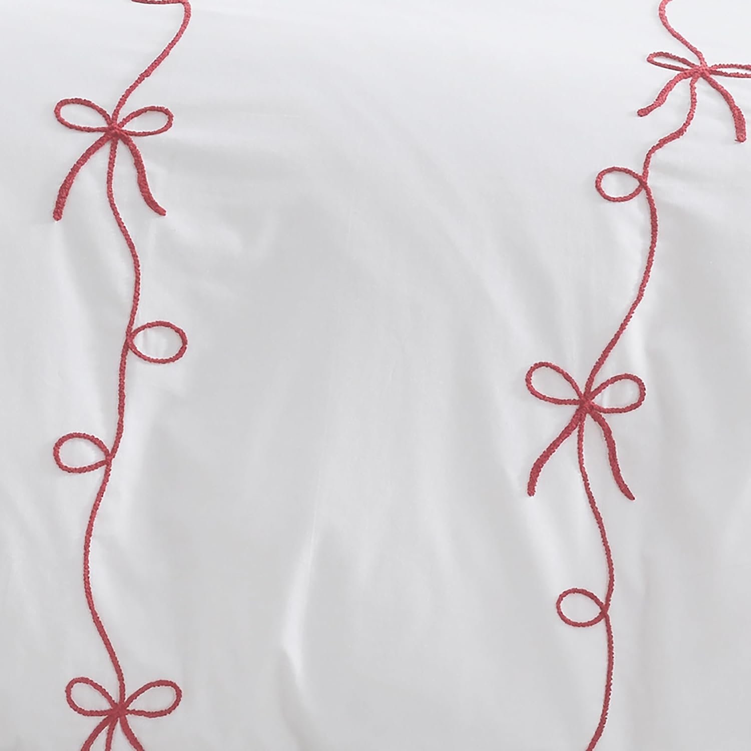 Peri Home Red Bows Bedding 100% Cotton 3-Piece Comforter Set, Full/Queen