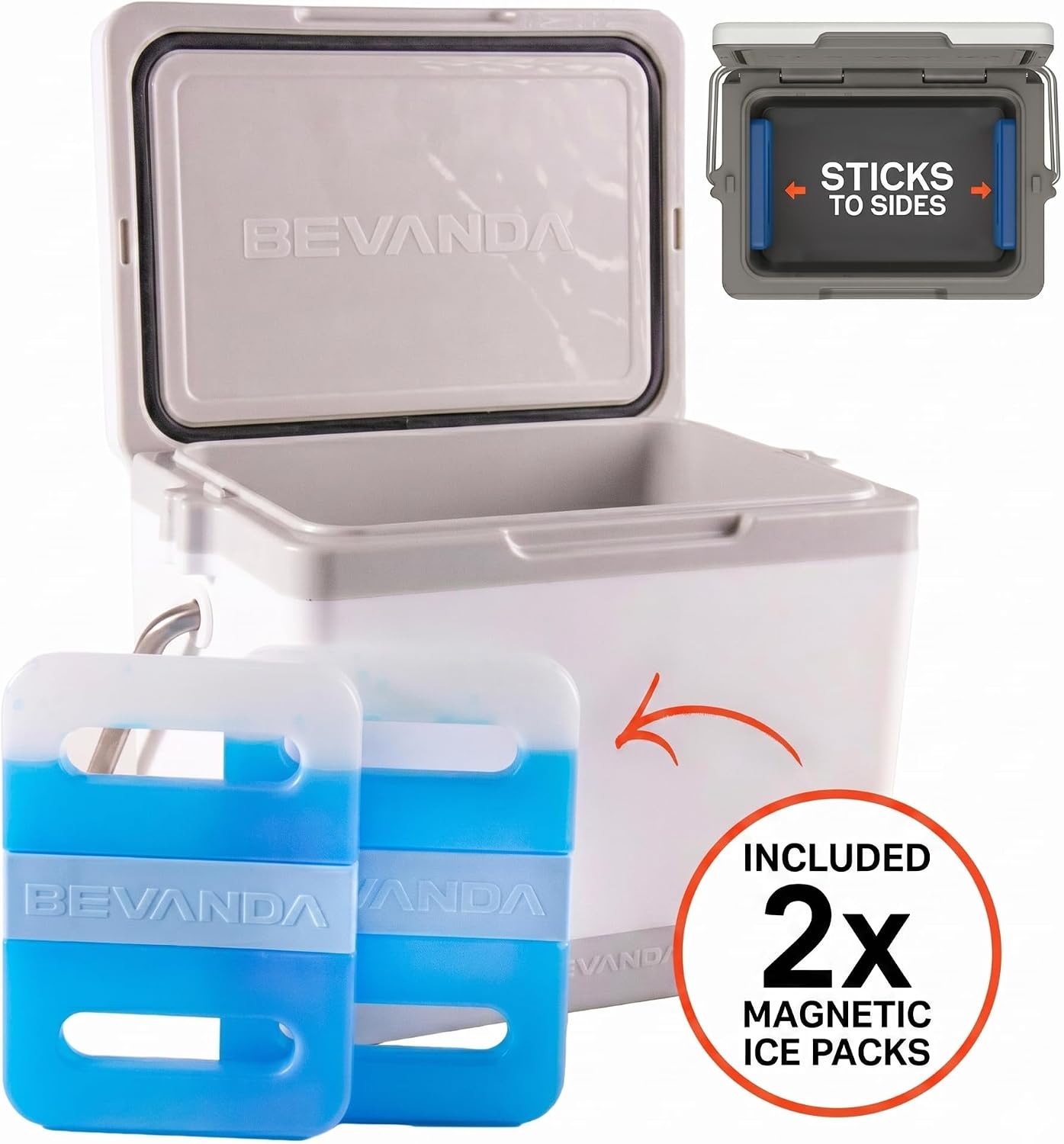 Bevanda - 10qt Verge Insulated Lunch Box - Durable Cooler with Magnetic Ice Packs - Rugged Hard Shell Lunch Cooler for Jobsite Lunches, Outdoor Adventures & All Day Temperature Control