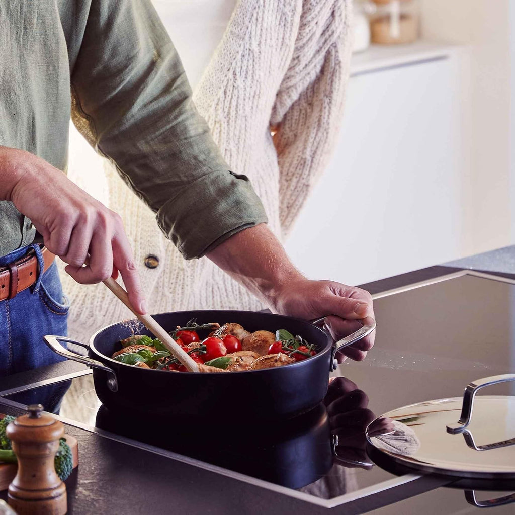 Alva Maestro 3.5 Qt Nonstick Ceramic Saute Pan with Lid, Non Stick Pan with Lid, Saute Pan Nonstick, Large Skillet with Lid, PFAS Free, Induction Compatible, Oven Safe Cooking Pan