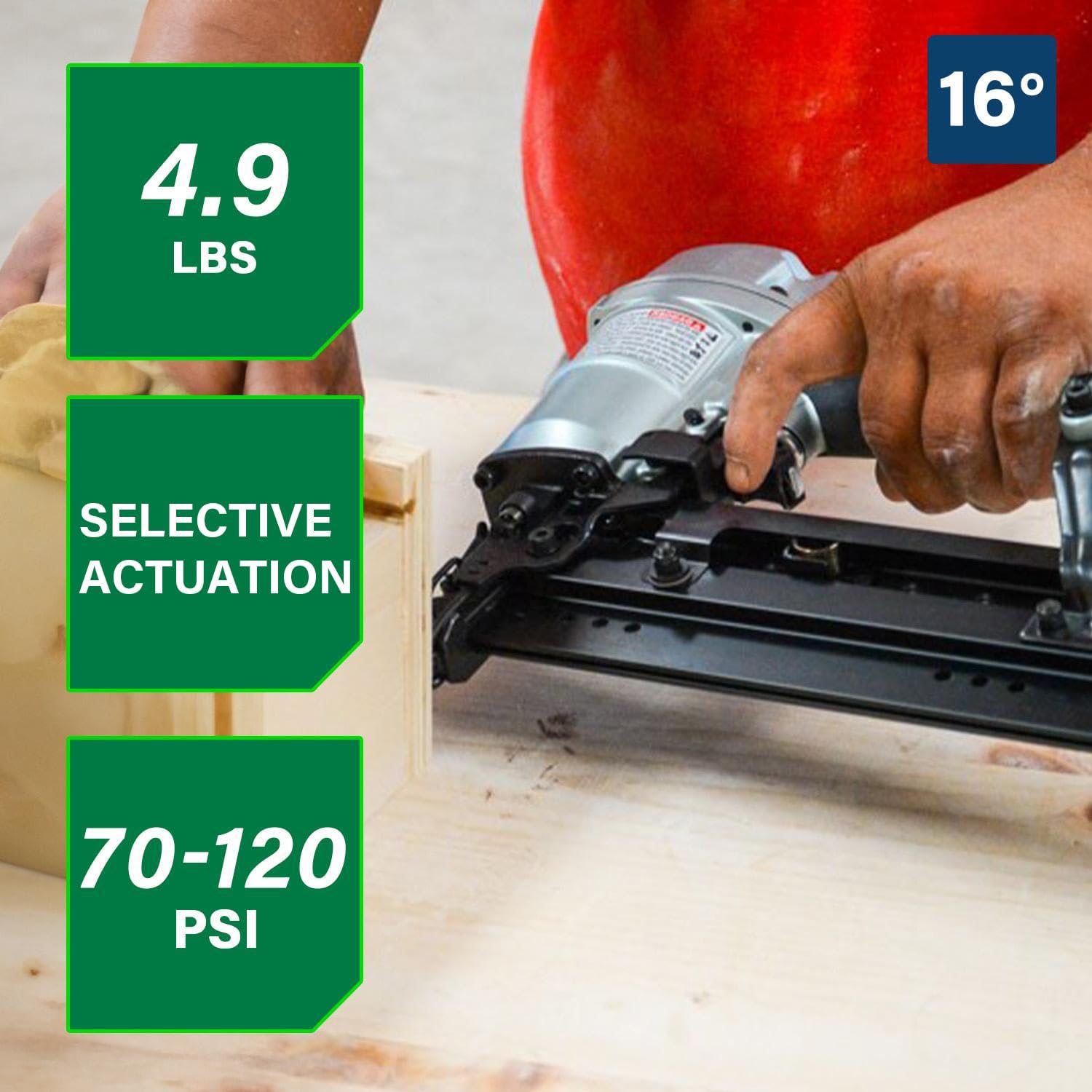 Metabo HPT Pro Finish Nailer, Pro-Preferred Pneumatic Power Nailers for Finish Applications, High Grade Aluminium Magazine, 16 Gauge, 1-1/2' to 2-1/2' Straight Nails, NT65A5