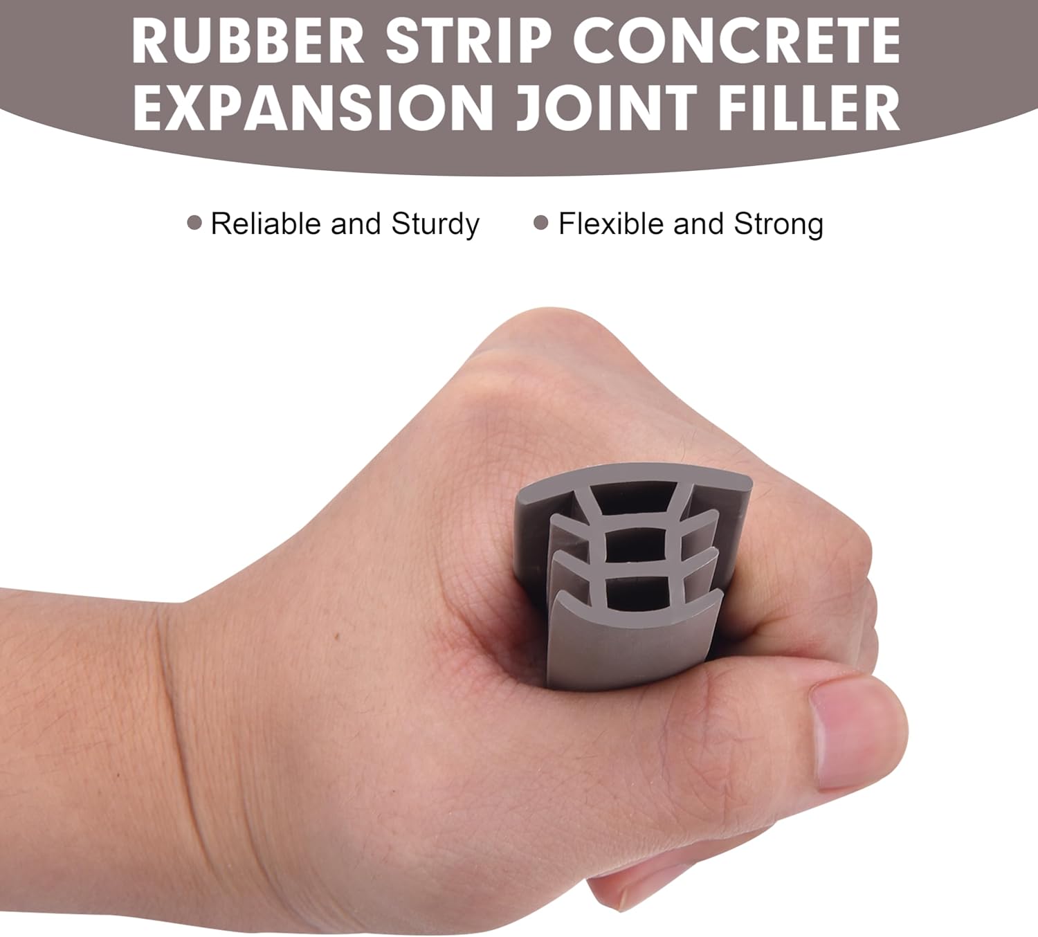 Flexible EPDM Rubber Strip (100 ft Long x 1 inch Wide) - Concrete Crack Repair & Replacement, Weather & Aging Resistant Expansion Joint Filler for Driveways, Sidewalks