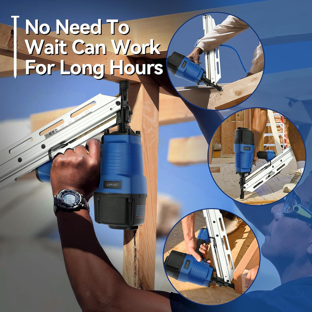 Pneumatic Framing Nailer,Pro Preferred Brand of Pneumatic Nailers,Accepts 30-34 Degree 2-Inch to 3-3/8-Inch Offset Round Paper Collated Nails.Finishing Nails Ideal for Framing、Flooring