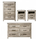 NEDYO 4PCS Farmhouse Dresser Set, Dresser and Nightstand Sets, Rustic Wooden Dresser Set. Including 6 Drawer Dresser & 4 Drawer Dresser & 2 Drawer Nightstand Set of 2 with USB. Light Rustic Oak