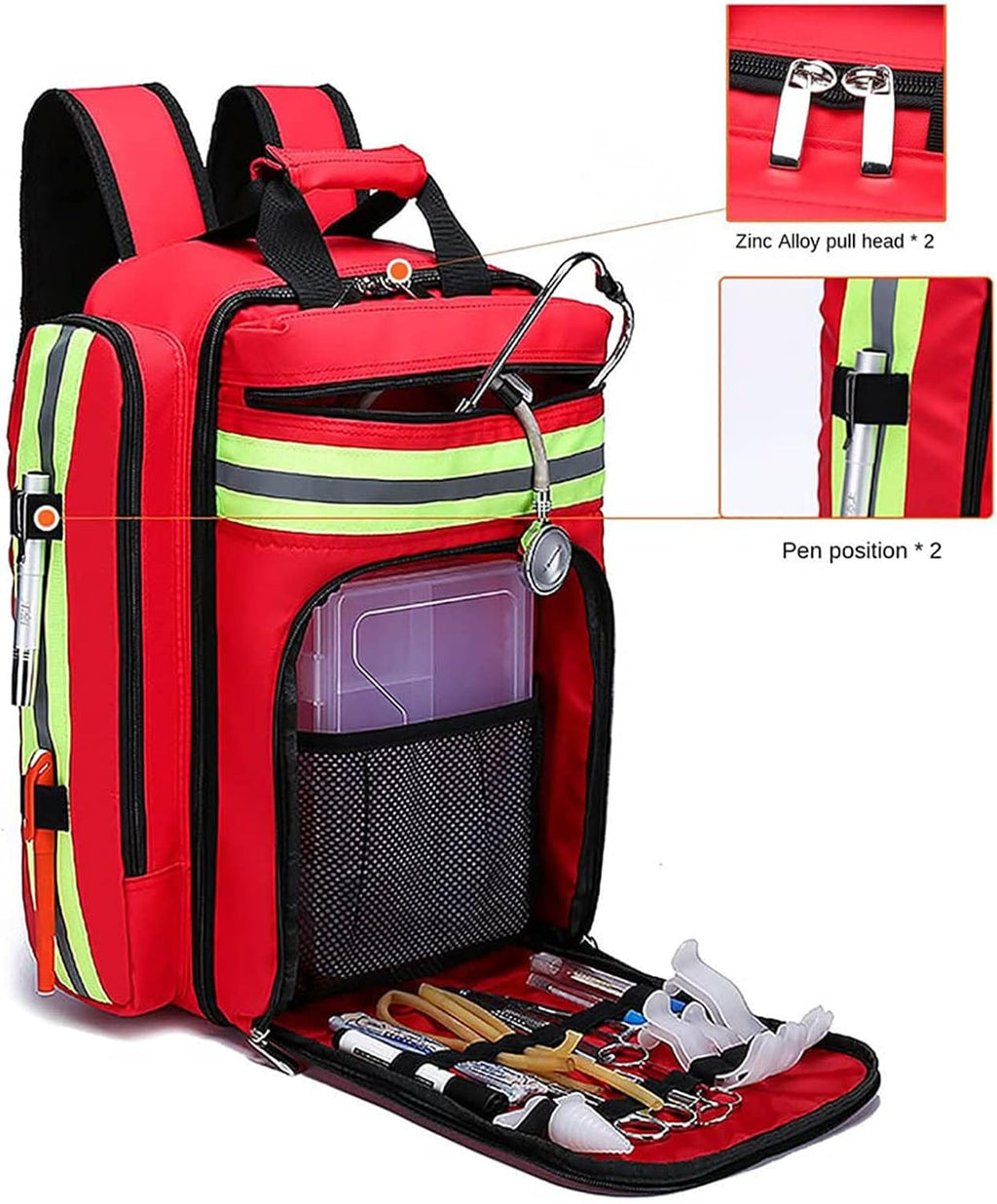 Empty First Aid Bag, Safety Haversack, Medication Storage Portable Travel Medical Supplies Cosmetic Organizer Emergency Pill Medicine Tote Outdoor Sport(Blue)