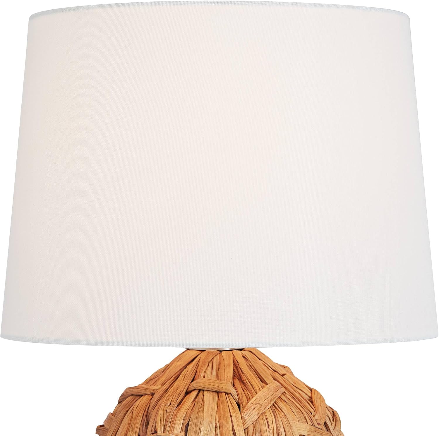 360 Lighting Nantucket 26' High Coastal Cottage Core Modern Farmhouse Rustic Table Lamps Set of 2 Natural Seagrass Living Room Bedroom Bedside Nightstand House Office Home Reading Fabric White Shade