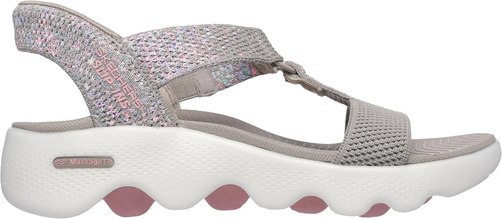 Skechers Women's On-the-go Massage Fit Sandal Hands Free Slip-ins W/Space Dye