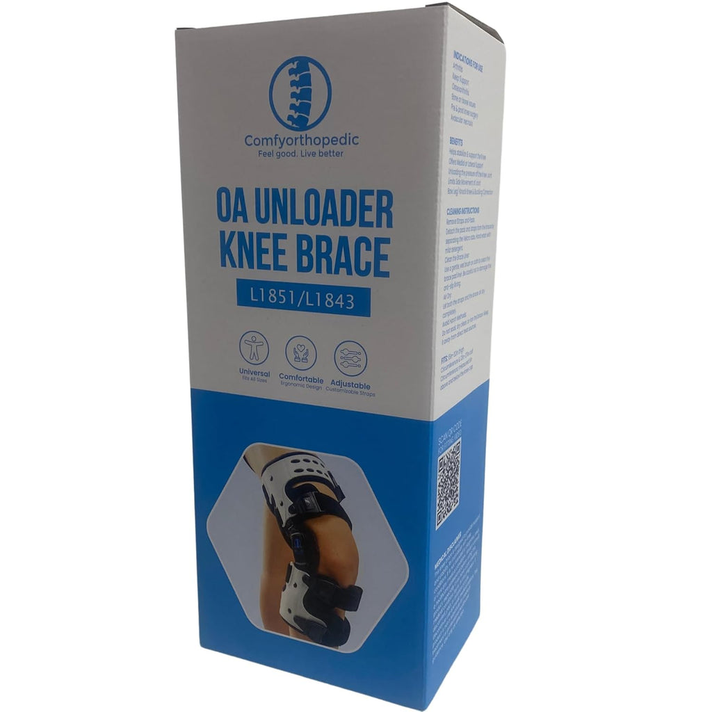 Comfyorthopedic Men & Women UPGRADED OA Unloader Knee Brace, Medial Arthritis Pain & Osteoarthritis Offloader, Best Bone on Bone Cartilage Joint Support L1851 L1843 Built-in Hex Key, Right