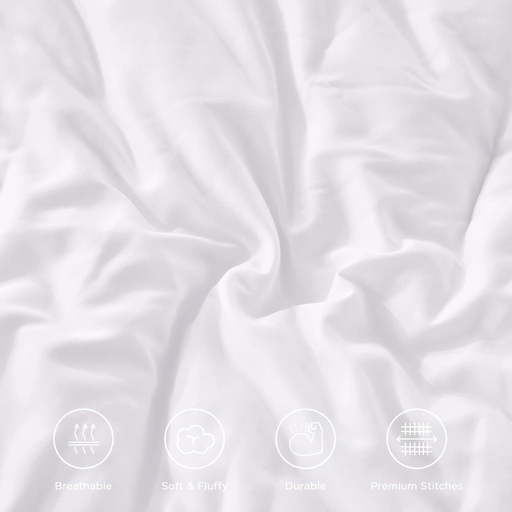 Andency Super King Plus Ruffle Comforter Set 128x120, 3 Pieces Farmhouse Shabby Chic Bedding Set, Soft Lightweight Oversized California King Comforter Set (1 Comforter 2 Pillowcases), White