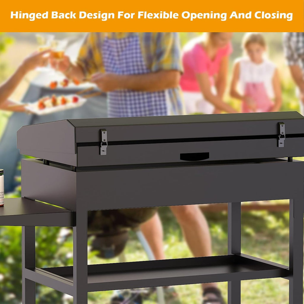 Upgrade Hinged Lid for Blackstone 28'' Griddle 1517 1853 1605 1803 1839 1856 1885 1924 1983 2137 2145 Flat Top Hard Cover Hood with Temperature Gauge for Most 28in Flat-top Grill Griddle with Handle