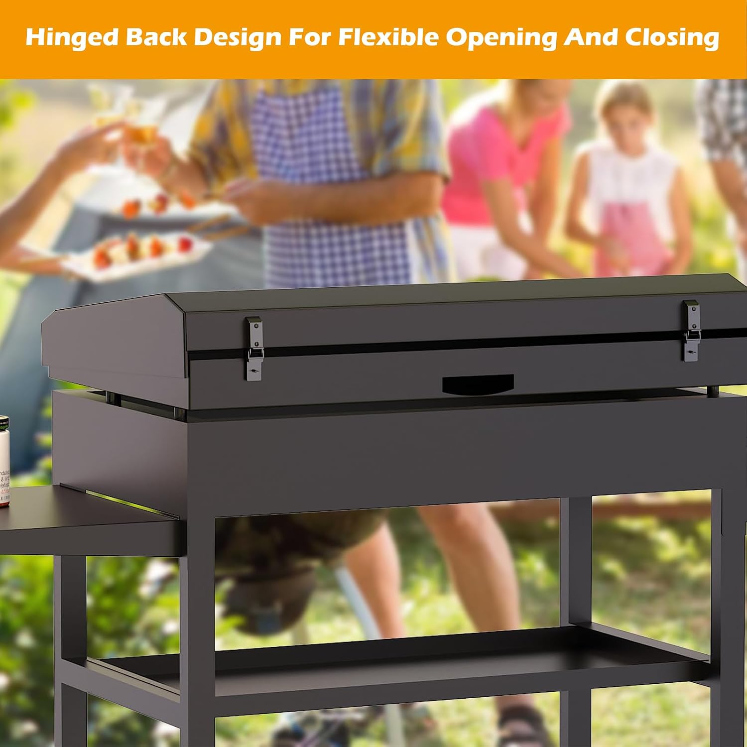 Upgrade Hinged Lid for Blackstone 28'' Griddle 1517 1853 1605 1803 1839 1856 1885 1924 1983 2137 2145 Flat Top Hard Cover Hood with Temperature Gauge for Most 28in Flat-top Grill Griddle with Handle