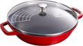 STAUB Cast Iron Perfect Pan, Wok, 4.5-quart, serves 4-5, Made in France, Cherry