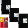 ITOYA 13 x 19 inches Original Art Presentation Book/Portfolio- for Art, Photography, and Documents - Pack of 3 + Scrapbooking Stickers 4 Pages of Emojis, Quotes, Letters & Numbers - Awesome Bundle