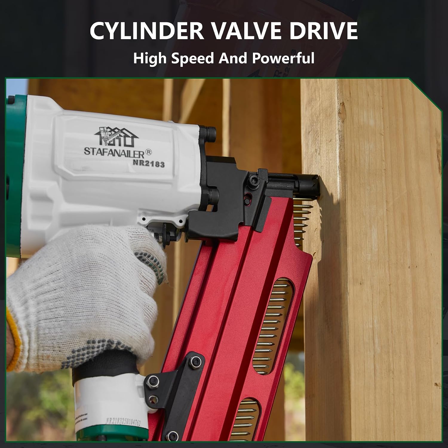 High Speed Mexican Style NR2183 21 Degree Aluminum Magazine Framing Nailer, Pneumatic Framing nail gun, 2-Inch up to 3-1/4-Inch Plastic Collated Full Head Framing Nails, Framing, Wooden House Building