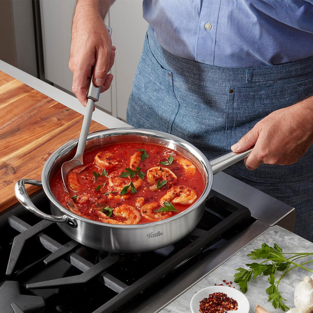 Fissler M5 Pro-Ply 5-ply Stainless Steel Sauté Pan, 3 Quart, with Metal Lid