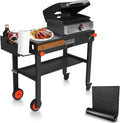 EUTRKei Outdoor Grill Cart with Wheels, Blackstone Griddle Stand for 17' & 22', Folding Grill Table for Weber Grill, Ninja Woodfire Outdoor Grill, Portable Grill Table for Griddle Accessories