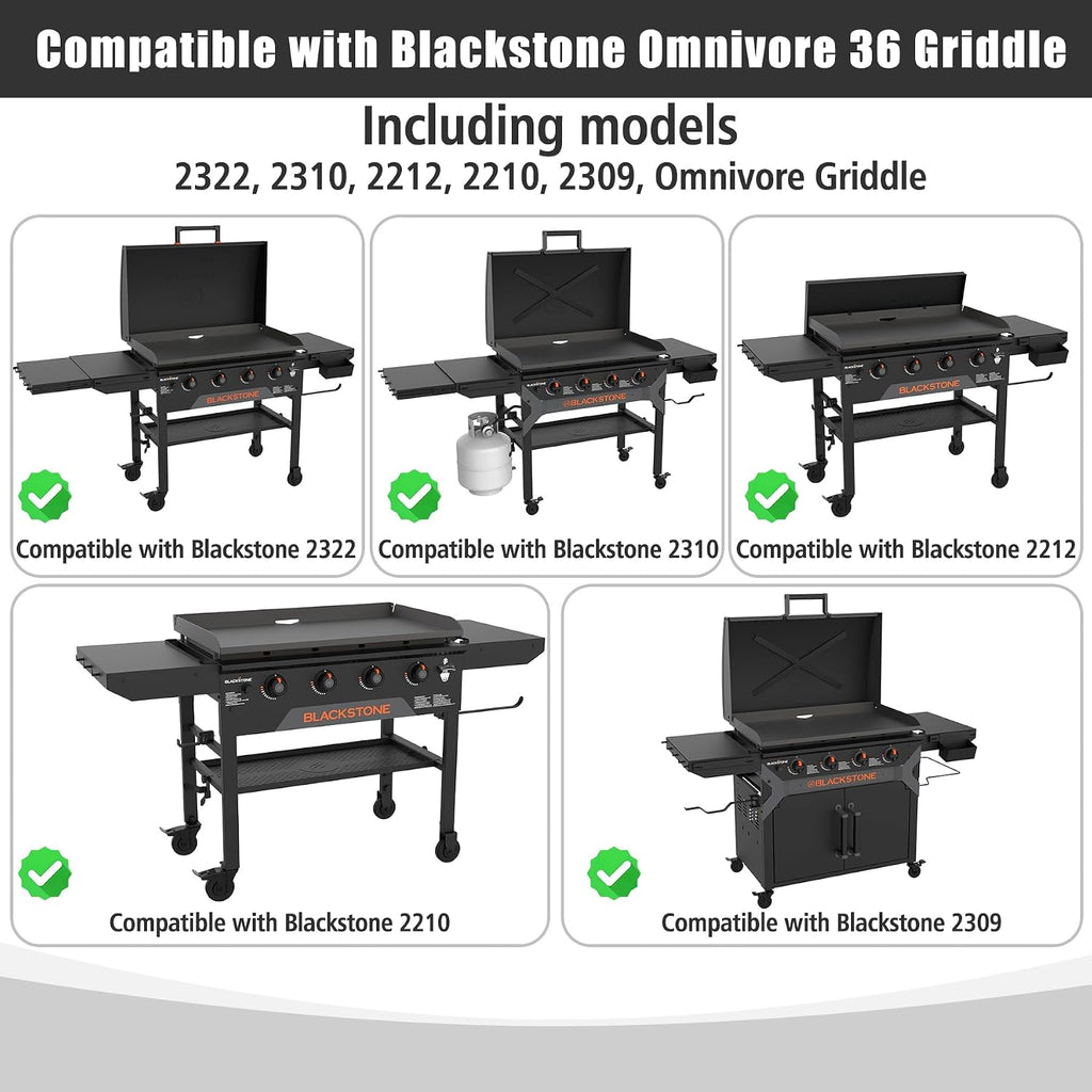 Upgrade Hinged Lid for Blackstone 1554 Omnivore 36' Griddle, Flat Top Griddle Hard Cover for Blackstone 36 in 5856 2177 2322 2310 2212 2210 Griddle Lid Hood, Powder Coated Flat Top Lid (2024 Model)