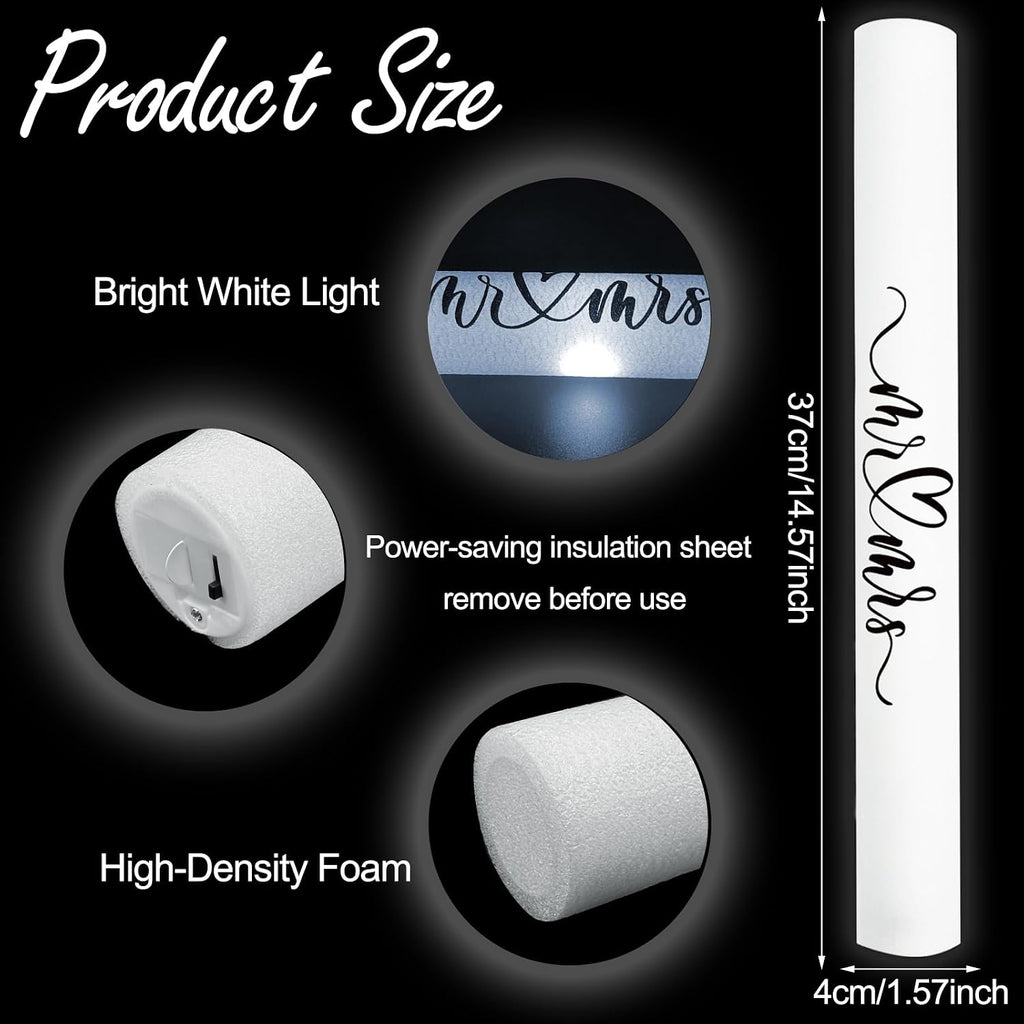 150pcs White Foam Glow Sticks Bulk for Wedding Reception Light up Foam Sticks LED Light Sticks Wedding Wand (150)