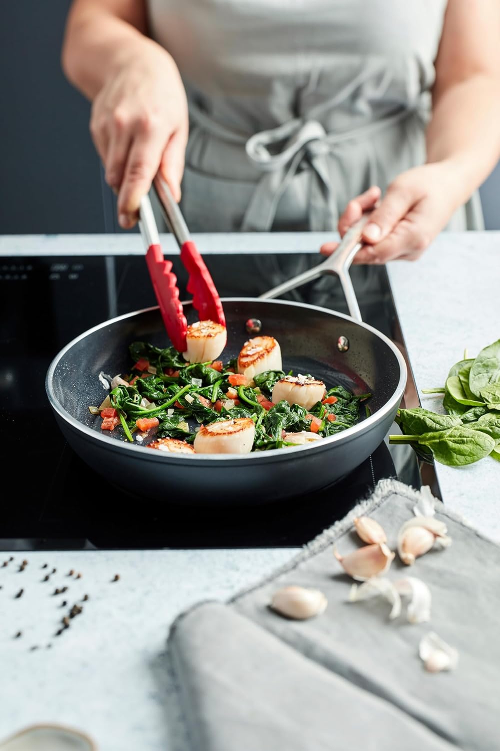 Demeyere AluPro 5, Ceramic 12-inch Aluminum Nonstick Fry Pan, Ceramic Nonstick Coating, Lightweight Construction, Compatible with all Cooking Surfaces