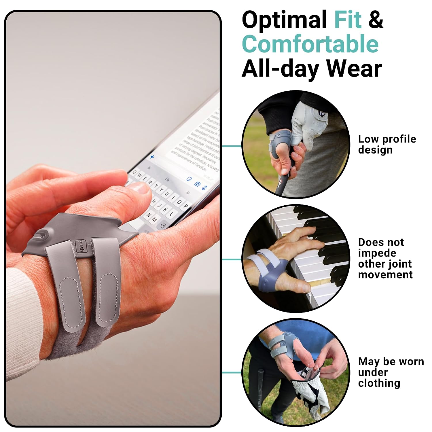 PUSH MetaGrip CMC Thumb Brace for Osteoarthritis CMC Joint Pain. Stabilizes Thumb CMC Joint Without Limiting Hand Function. (Right, Women's X-Small)