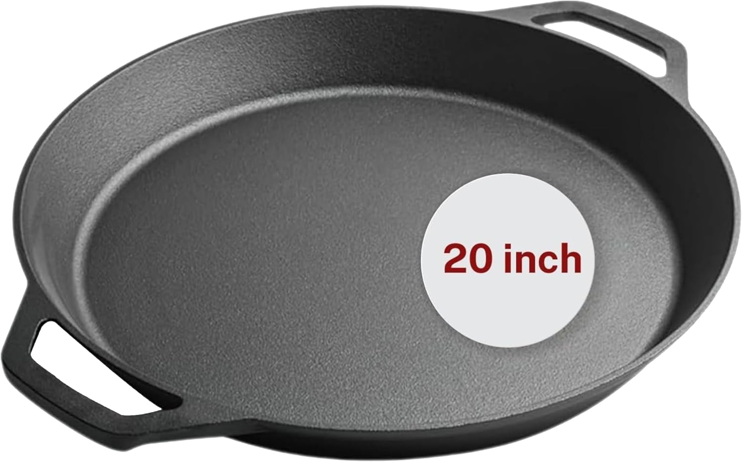 Large Cast Iron Skillet 20 Inch, Pre Seasoned Cast Iron Skillet for Cooking & Frying – XL Heavy Duty Pan with Dual Handles – Ideal for Grill, Oven, Stove, Campfire Use