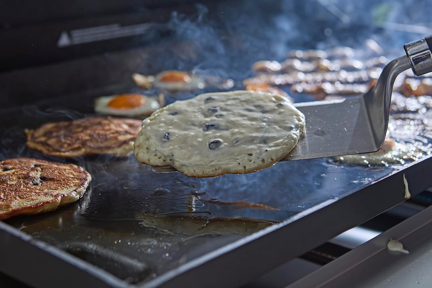 Weber 36' 4‑Burner Liquid Propane Griddle, Black – Pre‑Seasoned Rust‑Resistant Carbon Steel Cooktop with 500°F+ Heat Capacity & Weber Works Compatibility for Outdoor Grilling