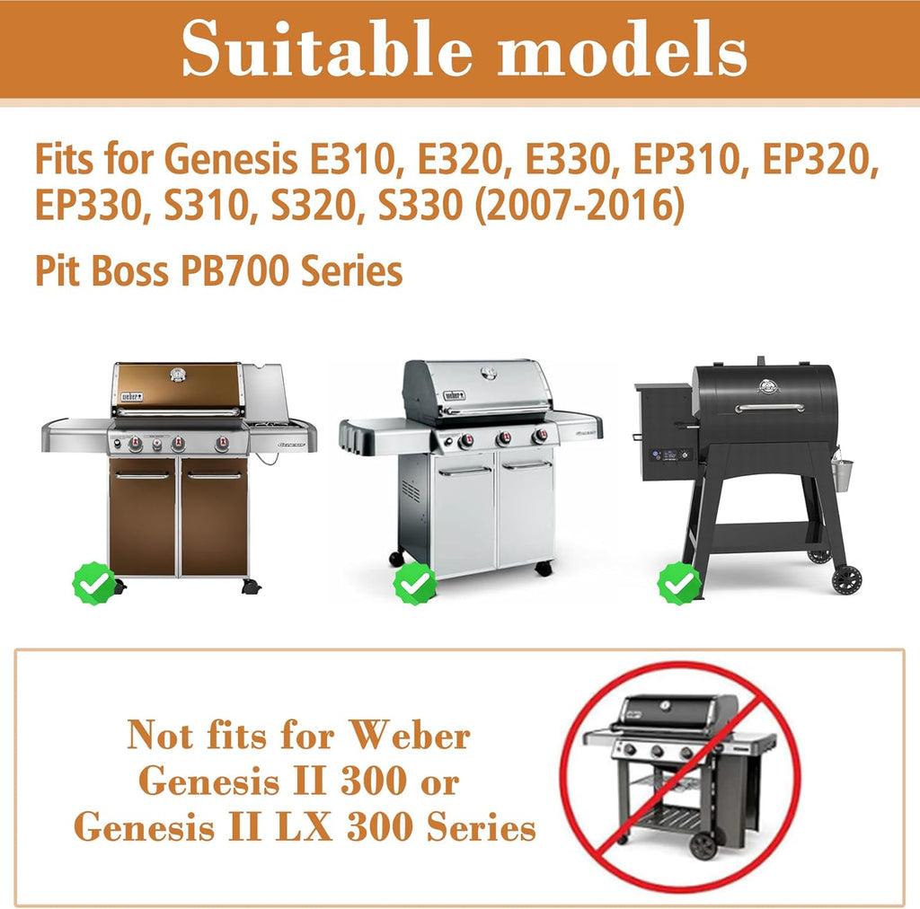 7524 Full Size Griddle Replacement Parts for Weber Genesis S310, E310, E320, S320, E330, S330, EP310, EP320, EP330, Carbon Steel Flat Top Grill Insert Parts with Handles for Weber Genesis 300 Series